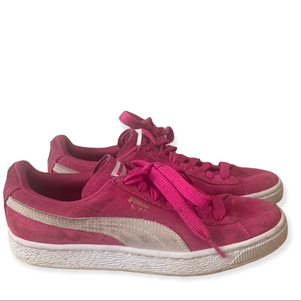 Puma Fuschia Suede Retro Soft Foam Womans Sneakers Size 7